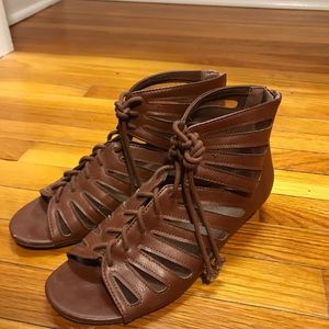 Brown, See-Through Sandals